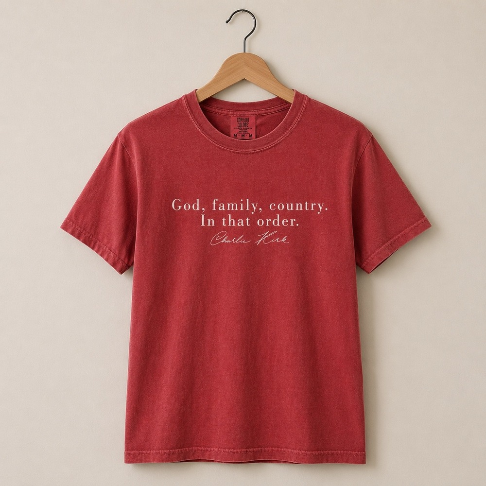 Comfort Colors Red Graphic Tee with White Script